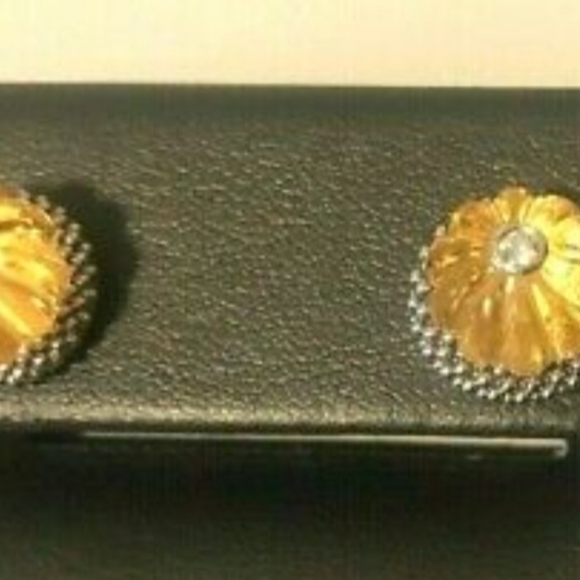 Lagos Caviar Silver 18k Gold Diamond Citrine Forever Melon Stud Earrings New - Picture 3 of 7